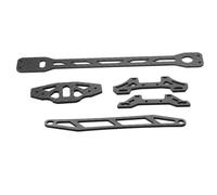 RC Telaio Parti Per Tamiya Per TT-02 1/10 5 Pezzi In Fibra Di Carbonio Per Torre Ammortizzatori Secondo Piano Batteria Piastra Paraurti RC Parti Di Aggiornamento Auto