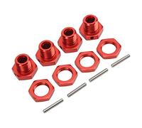 RC Wheel HOUR HOUB Adattatore 17mm Lega in alluminio Dureble Drive Wheel Hub Raccoperta esagonale per ARRMA 1/8 Karton 4WD Typhon 4x4 Auto RC (Rosso)