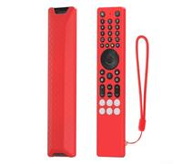 RC833A - Custodia protettiva in silicone per telecomando, design aderente, dispersione degli urti, pressione dei tasti senza ostacoli e punto di connessione con cordino (rosso)