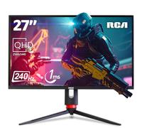 RCA Monitor da gioco Evolution Premium QHD da 27", monitor per computer da 240 Hz, 2560 x 1440p con tecnologia di aggiornamento adattivo e risposta 1 ms, HDR10, retroilluminazione RGB e supporto