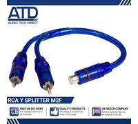 RCA Y Splitter Cavo Adattatore Femmina a Maschio Connettore Amp Sub 30cm Ofc Oro
