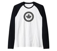 RCAF Royal Canadian Air Force Roundel Maple Leaf Low Vis Maglia con Maniche Raglan