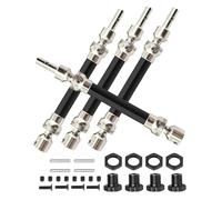 Rcarmumb Aggiornamenti CVD dell'albero di trasmissione RC per 1/8 Arrma Typhon 4x4 3s Blx, 1/8 Typhon 550 Mega 4x4,4pcs anteriore posteriore assali aggiornamenti parte, indurire metallo acciaio #45 albero di trasmissione Hop ups, (più potente) nero