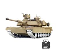 RCARTOYRTR 1:16 2.4G infrarossi RC Tank che spara BBS, USA M1A2 SEP V2 Main Battle Tank Simulazione veicolo militare con fumo e torretta rotante a 320 ° (versione aggiornata in metallo