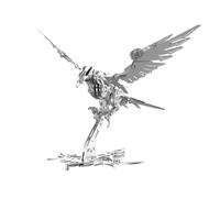 RCARTOYRTR Falcon Predator - Kit di montaggio meccanico bionico 3D in metallo, modellino fai da te per adulti, regali e decorazioni per la casa (279 pezzi, colore acciaio)