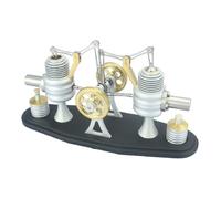 RCARTOYRTR Modello motore Stirling, motore termico a fascio metallico opposto a motore a combustione esterna a doppio cilindro, regali per gli appassionati di macchine (versione kit)