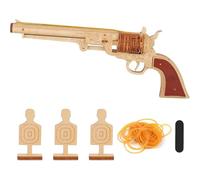 RCARTOYRTR Puzzle 3D in legno per adulti, fai da te in legno Steampunk Cowboy Revolver, ornamento creativo da scrivania (70+pezzi)