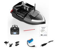 RCARTOYRTR V020 RC Bait Boat, Bait Boats per pesca alla carpa con 40 punti GPS, 3 tramogge e luci, distanza di telecomando 500 m, giocattoli e regali per adulti