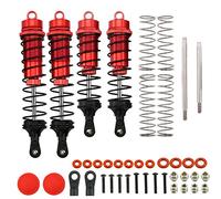 RCAWD Ammortizzatore auto RC con foro grande con molla per ARRMA 4S Kraton & Outcast Upgrades, 1/10 4x4 4S BLX anteriore posteriore RC ammortizzatore 100 mm 130 mm parti regolabili (rosso)