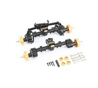 RCAWD Set di assi portali SCX24 in ottone con sedile servo per Wrangler Bronco Gladiator C10 Deadbolt Aggiornamenti, albero dell'asse esteso da 6 mm per ruote più grandi del telaio, 12T Gear Up 30% di