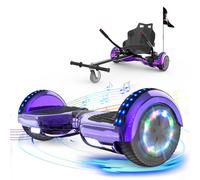 RCB 6,5" Hoverboards con Sedile, Due Potenti Motori, Altoparlante Bluetooth, Ruota a LED Lampeggiante, Regalo per Adulti, Bambini e Adolescenti