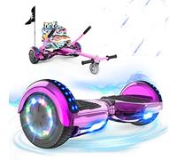 RCB Hoverboards 6.5'' con Hoverkart Go-Kart Costruito in luci a LED Bluetooth Speaker Colorato Ruote, Ideale Regali per Adolescenti e Bambini