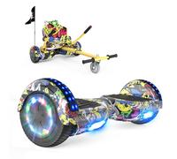 RCB Hoverboards 6.5'' con Hoverkart Go-Kart Costruito in luci a LED Bluetooth Speaker Colorato Ruote, Ideale Regali per Adolescenti e Bambini