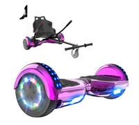RCB Hoverboards 6.5'' con Hoverkart Go-Kart Costruito in luci a LED Bluetooth Speaker Colorato Ruote, Ideale Regali per Adolescenti e Bambini