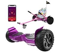 RCB Hoverboards SUV Per tutti i terreni,set hoverboards elettrico da 8,5 pollici e kart per bambini con Bluetooth, APP controllo Funzione, per tutti i terreni per adolescenti adul