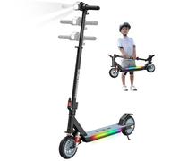 RCB R12 MAX Monopattino Elettrico per Bambini 6-12 Anni, Max 18Km/h & 15 km, Sospensione,Manubrio Regolabile, Luce Arcobaleno, 7" Pieghevole E-Scooter,Display a LED, Regalo per Bambini
