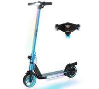 RCB R12 Monopattino Elettrico per Bambini 6-12 Anni, Max 15Km/h & 10 km, Luce LED Arcobaleno, 6,5" Pieghevole E-Scooter,Display a LED, Velocità Regolabili, Regalo per Bambini