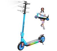 RCB R12 PRO Monopattino Elettrico per Bambini 6-12 Anni, Max 18Km/h & 15 km,Manubrio Regolabile, Luce Arcobaleno, 7" Pieghevole E-Scooter,Display a LED, Regalo per Bambini