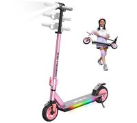 RCB R12 PRO Monopattino Elettrico per Bambini 6-12 Anni, Max 18Km/h & 15 km,Manubrio Regolabile, Luce Arcobaleno, 7" Pieghevole E-Scooter,Display a LED, Regalo per Bambini