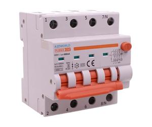 RCBO Selettivo Trifase 4P Veri, Tipo A(S) 300mA 32A C32, Interruttore Magnetotermico Differenziale Tipo S Curva C 6kA, Ritardo 500ms, 4 Moduli DIN 380V AC,Doppia Leva e Diagnostica Visiva