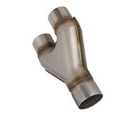 RCCT Ingresso 76 mm tubo di scarico Y doppia uscita 63 mm - Tubo di scarico universale Y pezzo connettore di saldatura, acciaio inox 409 Exhaust Y Pipe