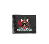 RCFBNGHJ Portafoglio in pelle nera con uccelli, scudo, navi, onde, motto da uomo Simpleusiness moderno elegante stampa regali di Natale sottile e compatto porta carte di credito