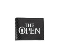 RCFBNGHJ Portafoglio in pelle nera The Open Championship trofeo logo. uomo semplice business moderno elegante stampa regali per il padre di Natale minimalista sottile porta carte di credito