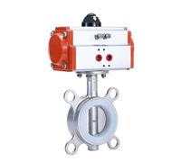 RCGKNNMUZ Valvola a Farfalla pneumatica DN150 Valvola a Farfalla pneumatica Tipo Wafer Valvola a Farfalla pneumatica con serraggio a Tenuta in Acciaio Inossidabile 304