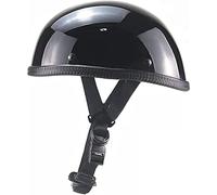 RCGNR Mezzo Casco Jet Moto retrò Casco Stile Tedesco Scodella Portatile, ECE Omologato Mezzo Elmetto da Moto retrò per Uomo Donna Biker Cruiser Scooter Touring,Glossy Black,L