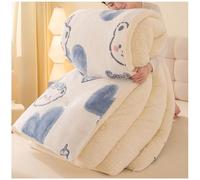 RCGNR Piumino Invernale, Trapunta Invernale in Lana di Agnello, Trapunta in Velluto di Agnello Addensante Invernale, Piumino 4 Stagioni in Piuma, Piumino Reversibile Coperta D, 180x220cm/4kg