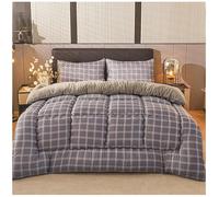 RCGNR Trapunta Invernale in Lana di Agnello, Coperta Pesante per Letto, Piumino Matrimoniale Invernale Caldo, Piumino 4 Stagioni in Piuma, Leggero E Caldo E, 229x264cm/5kg