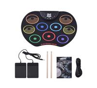 RCGOFOLLOW 1 Batteria Elettronica Portatile Roll Up Drum Kits Kit Compatti e Portatili Leggeri Pad per Esercizi Pad Digitali Bacchette Pedali