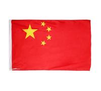 RCGOFOLLOW Emozione per gli eventi storici con le bandiere cinesi in tessuti di poliestere sorprendenti, arricciature rosse e gialle, altri tre lati cuciti a macchina