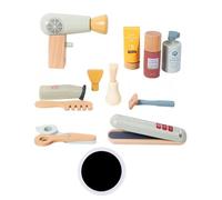 RCGOFOLLOW Kit per parrucchieri, trucco, taglio di moda, giocattolo, esperienza di gioco finzione emozionante, set per salone bellezza per bambini, idee regalo compleanno, set da gioco in legno per