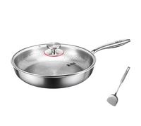 RCGOFOLLOW Padella in titanio antiaderente con motivo a martello, pentola a risparmio energetico, facile da usare per cucinare in cucina, 24 cm