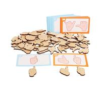 RCGOFOLLOW Puzzle da tavolo in legno per bambini, gioco di abbinamento di gesti e forme, promuove l'apprendimento interattivo e lo sviluppo delle abilità. Puzzle da tavolo in legno per bambini.