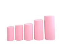 RCGOFOLLOW Set da 5 pezzi, semplici ed eleganti, copri piedistallo cilindrico per dessert, versatili per varie occasioni. Copri zoccolo cilindrico, Rosa chiaro