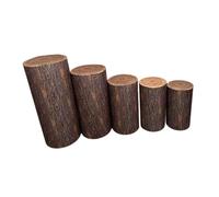 RCGOFOLLOW Set da 5 pezzi, semplici ed eleganti, copri piedistallo cilindrico per dessert, versatili per varie occasioni. Copri zoccolo cilindrico, Venatura del legno