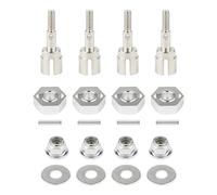 Rchobbytop 4Pcs 12mm Ruota Hex Drive Hub Adattatore & Acciaio Stub Axle & M4 Rondelle Dado di Bloccaggio per 1/10 RC Auto