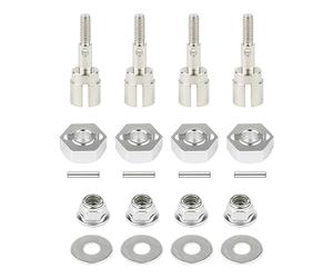 Rchobbytop 4Pcs 12mm Ruota Hex Drive Hub Adattatore & Acciaio Stub Axle & M4 Rondelle Dado di Bloccaggio per 1/10 RC Auto