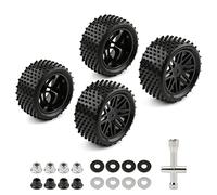 Rchobbytop Confezione da 4 ruote e pneumatici esagonali da 12 mm per buggy radiocomandati 1/10 Off Road RC Buggy e pneumatici con dadi di bloccaggio e chiave per Bandit VXL Tornado HSP Tamiya Kyosho