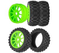 RCHuiWow RC Buggy Pneumatici 17mm Hex Ruote e Pneumatici per 1/8 Scala Auto Arrm a Typhon 3S 6S, HSP Off-Road, Kyosho MP10, Scala 1/8 RC Buggy Ruote e pneumatici in gomma, Verde