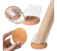 RCHYFEED 24 pezzi Coprigambe per Sedia in Silicone con Feltro, Fit 15°-25° Gambe per Mobili, Elastiche Protezione per Gambe Delle Sedie per Antigraffio, Feltrini Chair Leg Protectors (Fit:20-26mm)