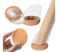 RCHYFEED 24 pezzi Coprigambe per Sedia in Silicone con Feltro, Fit 15°-25° Gambe per Mobili, Elastiche Protezione per Gambe Delle Sedie per Antigraffio, Feltrini Chair Leg Protectors (Fit:14-20mm)