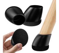 RCHYFEED 24 pezzi Coprigambe per Sedia in Silicone con Feltro, Fit 15°-25° Gambe per Mobili, Elastiche Protezione per Gambe Delle Sedie per Antigraffio, Feltrini Chair Leg Protectors (Fit:20-26mm)