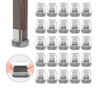RCHYFEED 24 pezzi Coprigambe per Sedia in Silicone con Feltro, Proteggi Gambe per Mobili 15-18mm, Elastiche Protezione per Gambe Delle Sedie per Antigraffio, Feltrini per Sedie Chair Leg Protectors