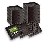 RCHYFEED Piedini antiscivolo gomma, 16 Pezzi Feltrini per Sedie, Proteggi Gambe per Mobili, Feltrini antiscivolo per mobili - per il Fissaggio in Posizione dei Mobili (marrone-quadrato 5cm)