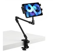 RCHYFEED Supporto per tablet a collo di cigno, braccio flessibile regolabile a letto, per iPad/cellulare/Switch/Samsung Galaxy Tabs/Kindle Fire HD, ecc. (nero)