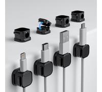 Porta Cavi, RCIDOS 8 Pezzi Organizer Cavi Cable Management Organizer Scrivania Porta Cavo Comodino Fermacavi Per Hdmi Usb Cavo Audio Scrivania Comodino(nero)