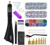 RCIDOS Hotfix Applicatore Strass, Strumento Hotfix S-trass A-pplicatore 3 Scatole Di Colori Misti Con Stra-ss Ap-plicatore Punte Penna Cera Pinzette Supporto Vassoio Panno Da Pulizia